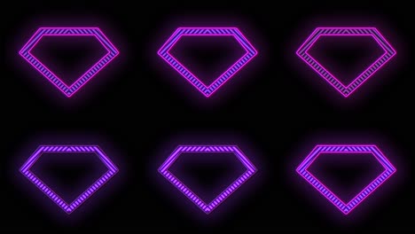 patrón de diamantes con luz púrpura de neón pulsante 5
