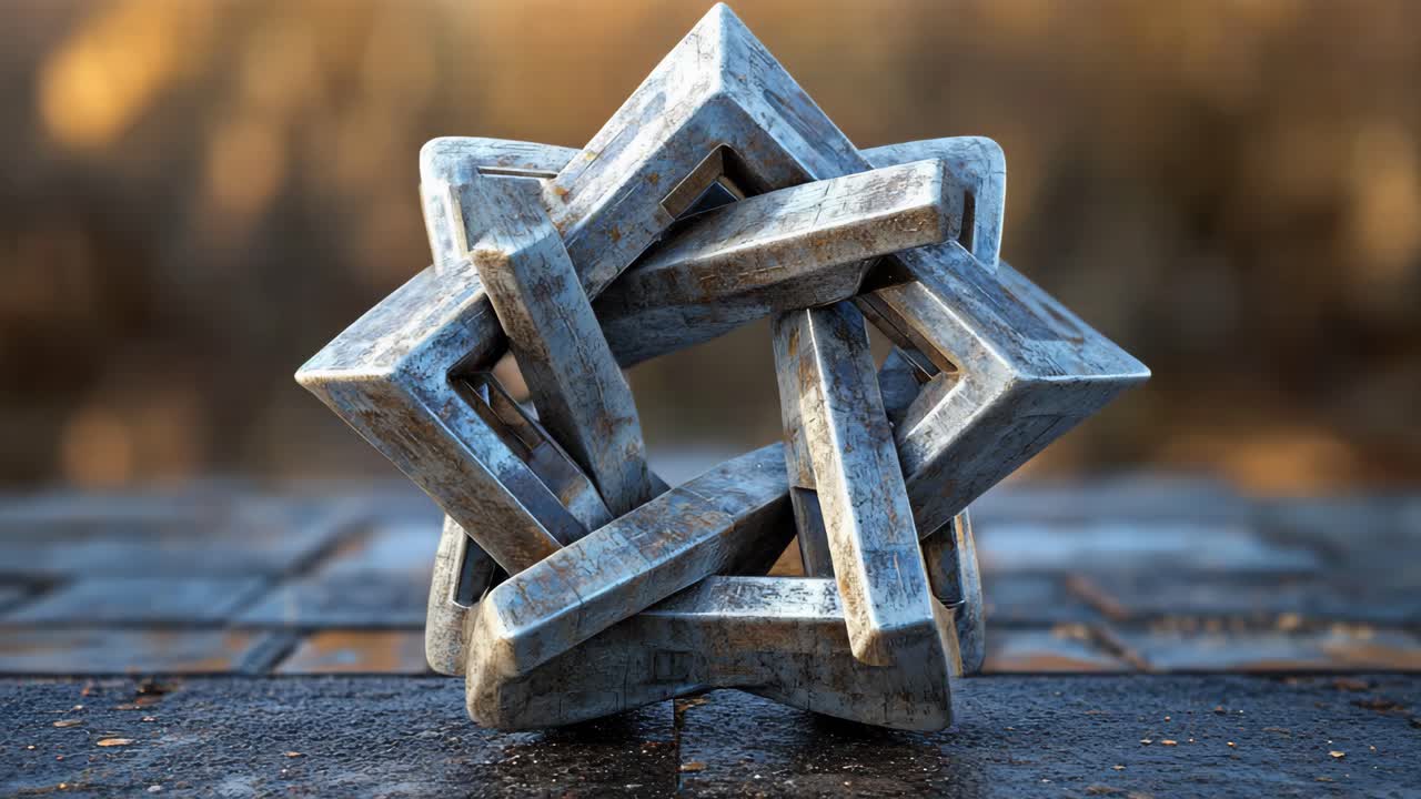 Abstract Metal Star Sculpture