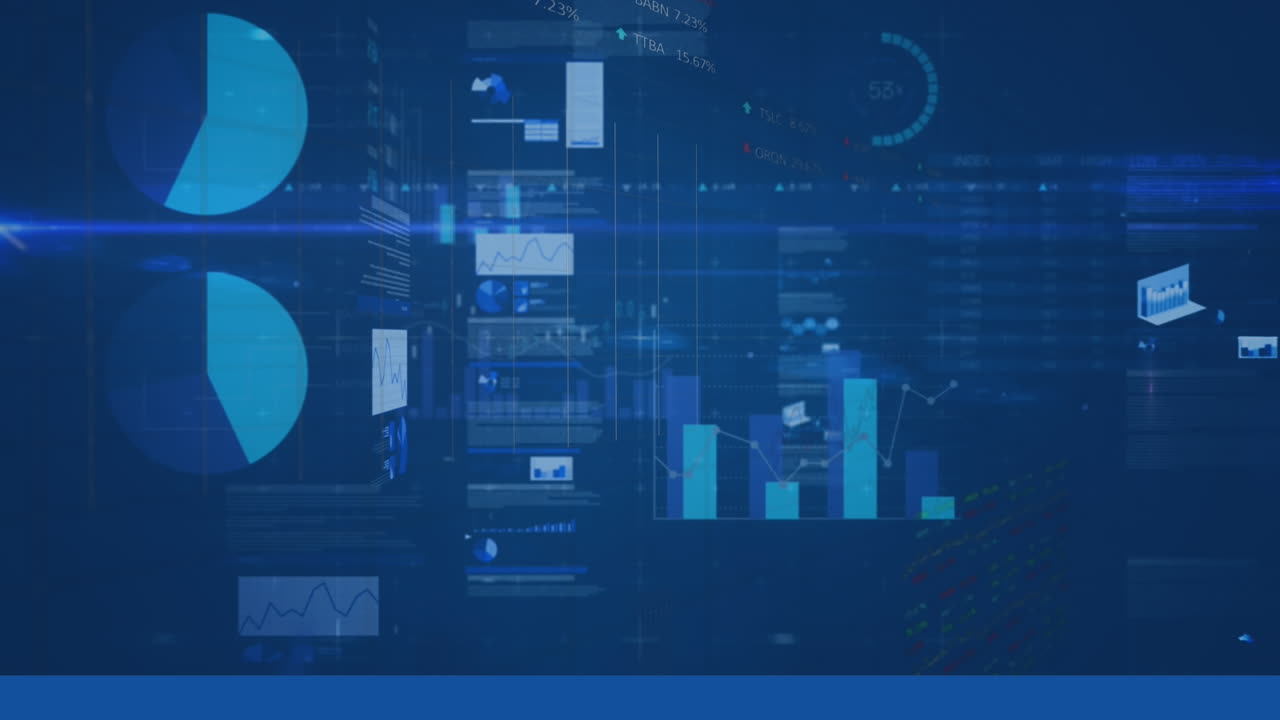 Animation of financial data processing and statistics recording