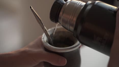 Close-Up shot of Hot Traditional South American, Drink Mate
