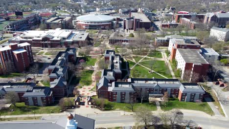 Western-Kentucky-University-in-Bowling-Green-Kentucky,-aerial-drone