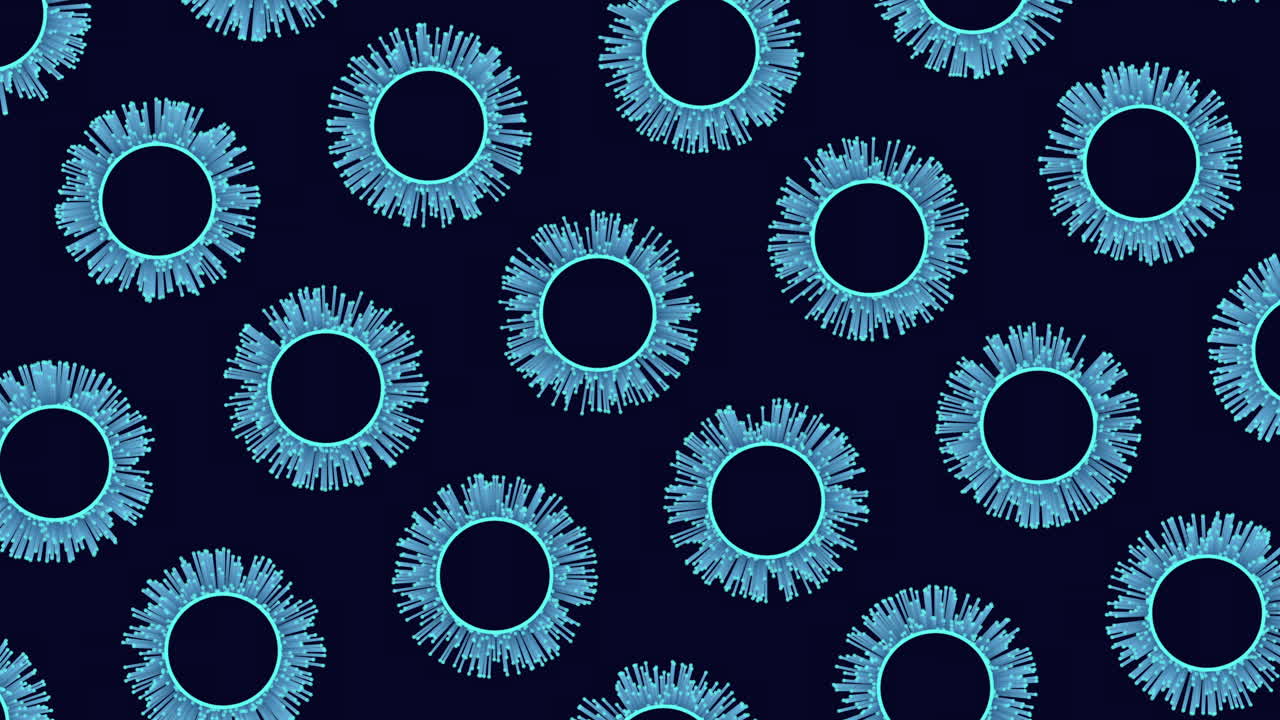 Circular blue circle pattern on dark background