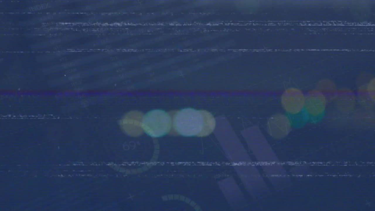 전기 기둥을 통해 간섭과 데이터 처리의 애니메이션.