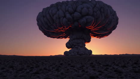 nuclear explosion in a desert landscape