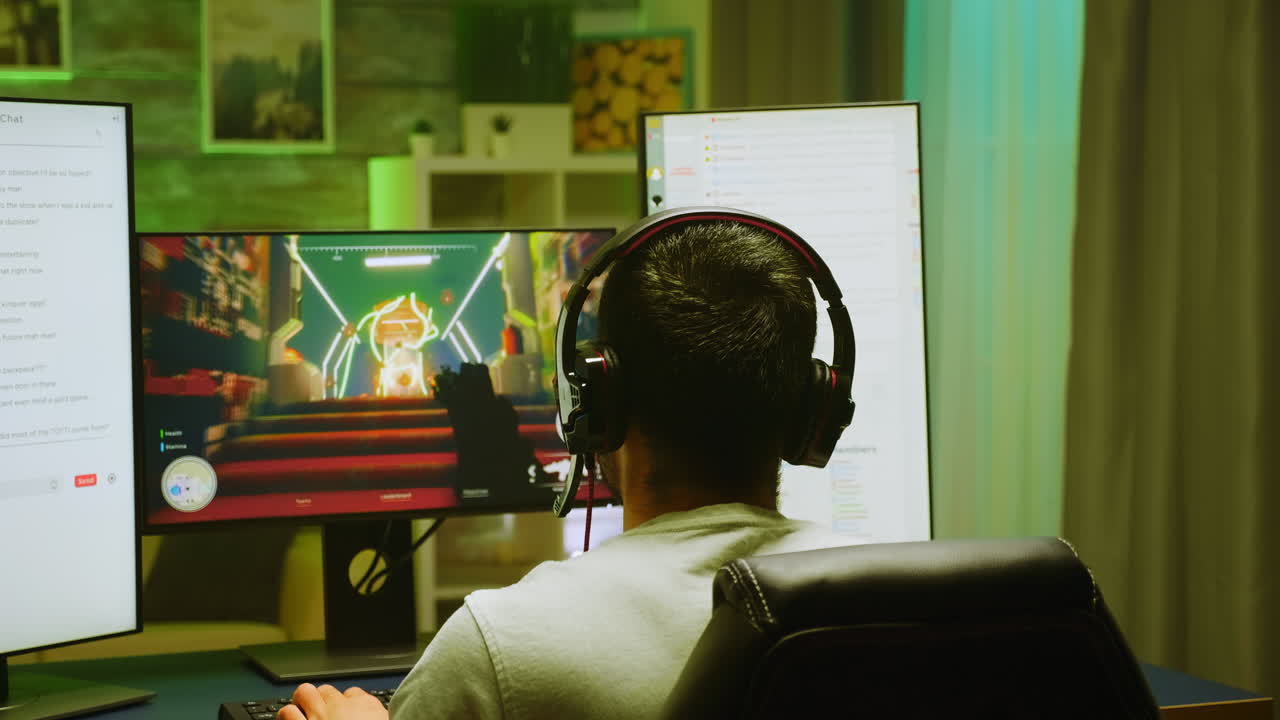 vista trasera de un jugador profesional celebrando su victoria