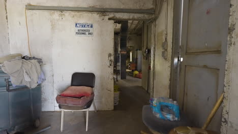 abandoned industrial hallway