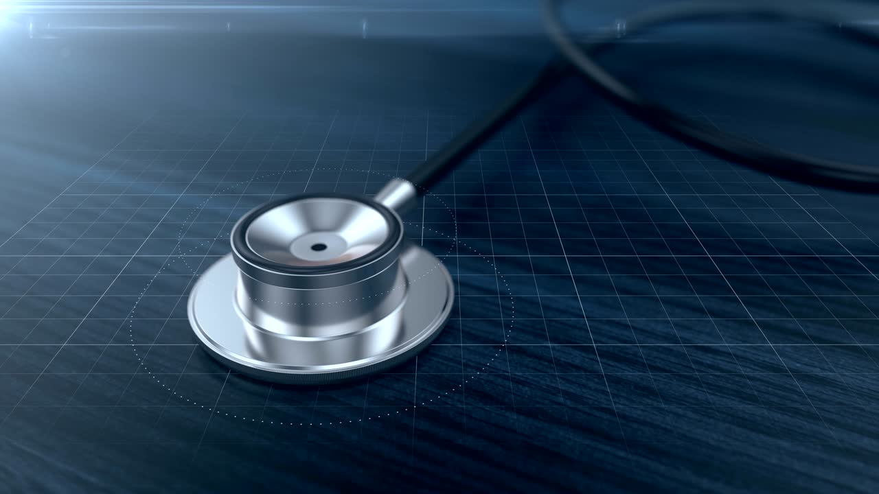 Stethoscope heart rhythm graphic - loopable