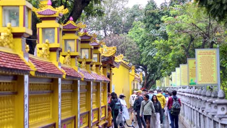 visitors exploring the historic tran quoc pagoda