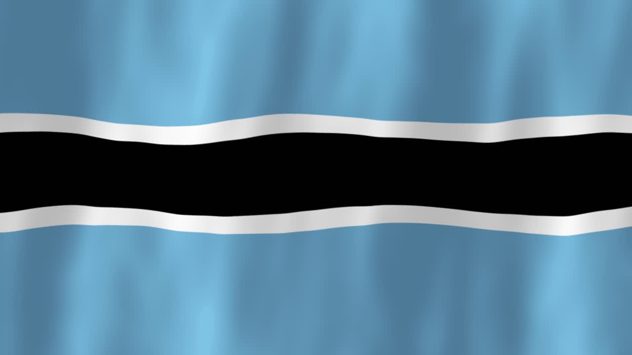 Botswana flag country animation 3D symbol design waving in wind movement national patriotism world culture emblem banner stripes blue black white Southern Africa Kalahari