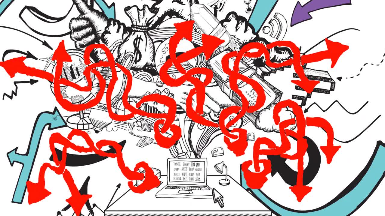 ⁇ 색 배경에  ⁇ 은 패턴과 그림의 애니메이션