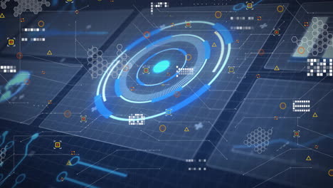 animation of digital data processing over black background