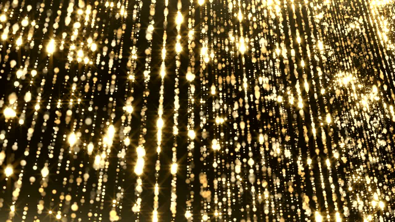 Particelle, glitter dorato, bokeh, polvere scintillante, sfondo astratto in loop