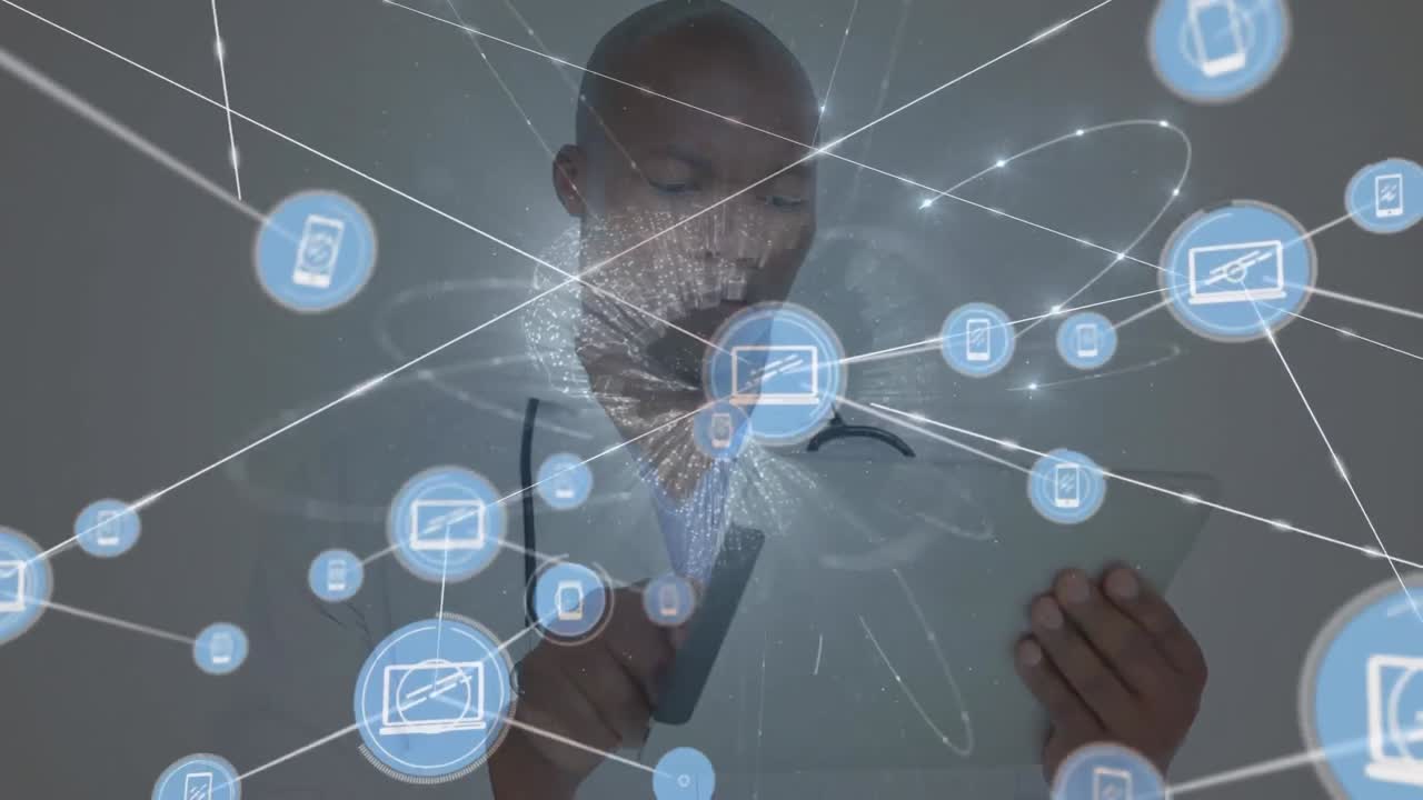 연결 네트워크의 애니메이션: 아프리카계 미국인 의사