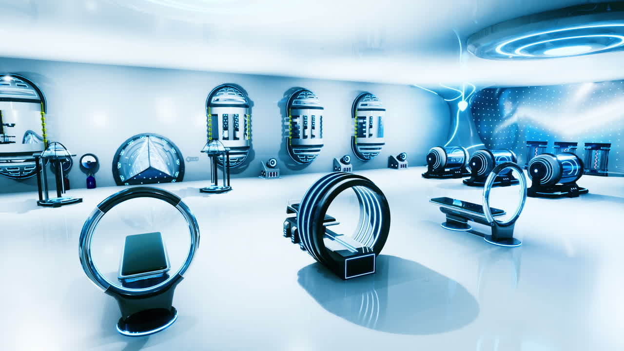 Innovative fitness studio showcasing futuristic gym equipment in bright space