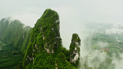 misty mountainscape in southeast asia