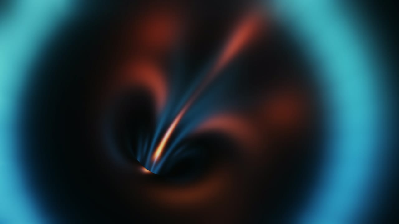 Flying through Neon Glowing abstract Tunnel hyperloop sci-fi journey through wormhole
