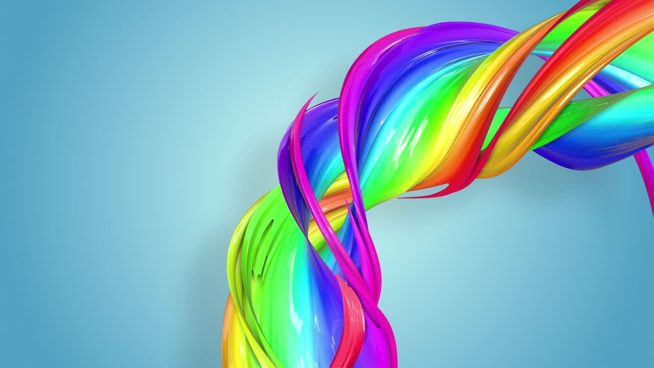 fondo sin costuras abstracto con cintas multicolores. las rayas del arco iris se mueven en círculo y se tuercen. 46