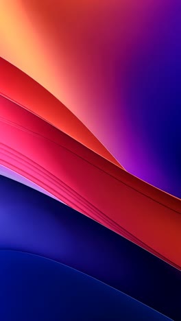 Abstract video concept with vibrant, overlapping curved layers in orange, red, and blue