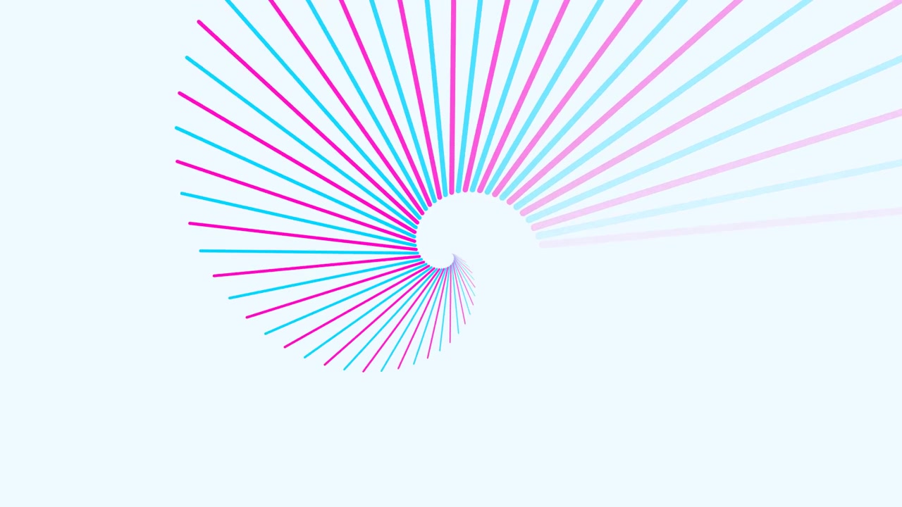 Animazione a spirale astratta con linee rosa e blu irradianti