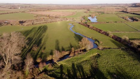 Welland-Valley-River-Reino-Unido-Campo-Paisaje-Aéreo-Otoño