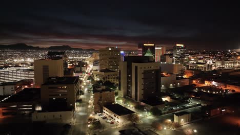 el paso, texas skyline at night with drone video moving right to left