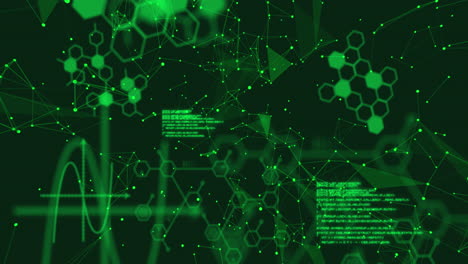 animación del procesamiento de datos científicos sobre un fondo negro
