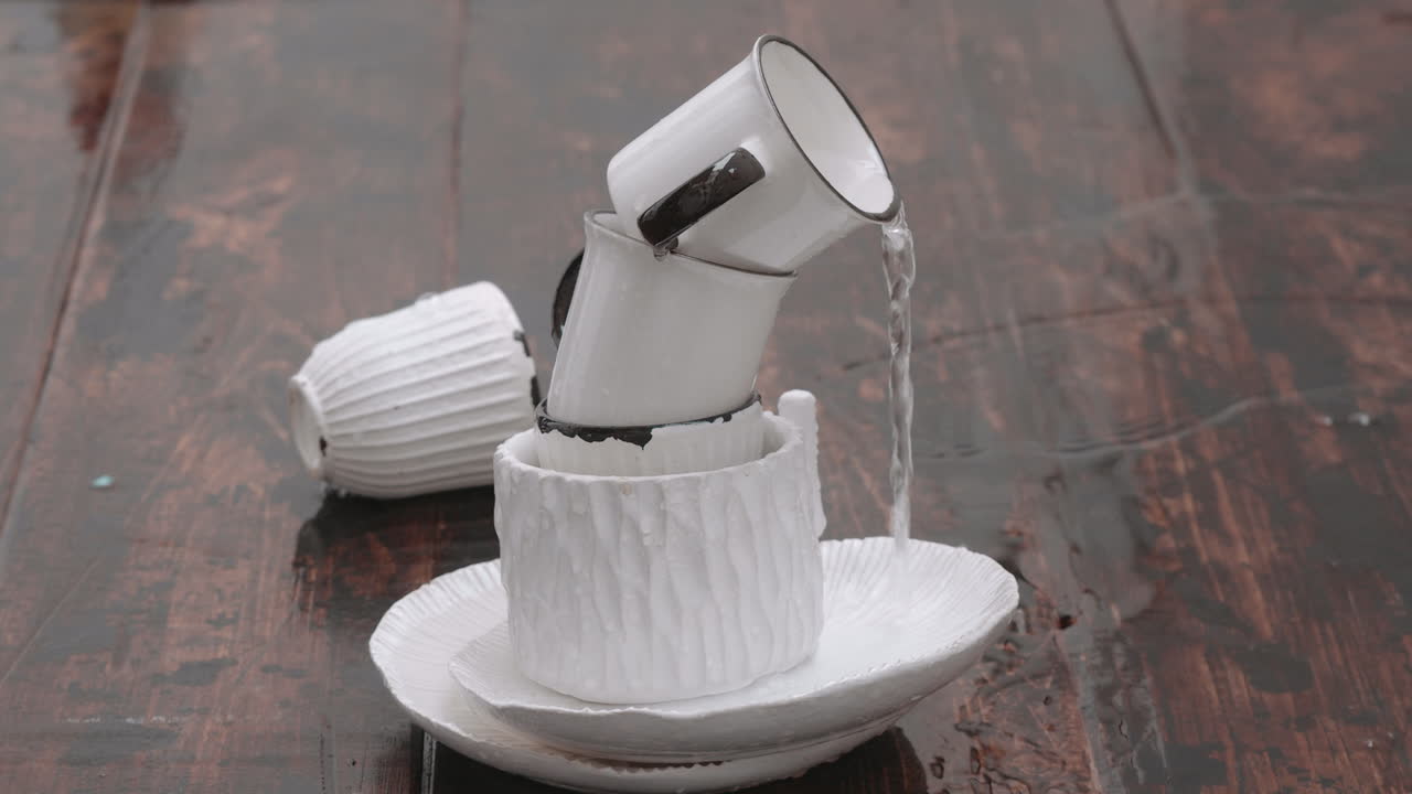 copas que caen con agua de lluvia