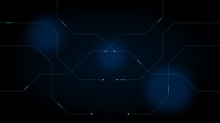 Linee di circuito digitali astratte in movimento su sfondo scuro