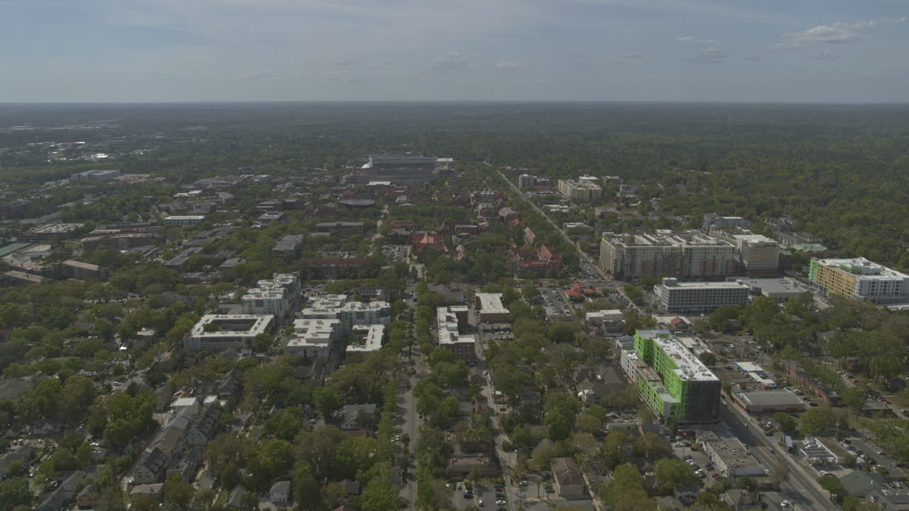 Gainesville Florida Aerial v5 birdseye pull out reveal of the college campus areas - DJI Inspire 2, X7, 6k - March 2020
