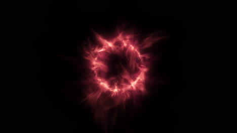 red magic fire chaotic abstract portal with flickering flame particles in circle shape. motion graphic simulation background 4k.