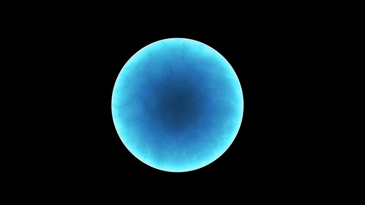 blue ring of lightning, planet earth, globe made of particles metaverse Abstract energy circle with lightning discharges. Gradually, ring appeared and a constant glow in the circle. Animated graphics