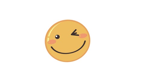 emoticon guiñando el ojo y sonriendo en fondos cambiantes