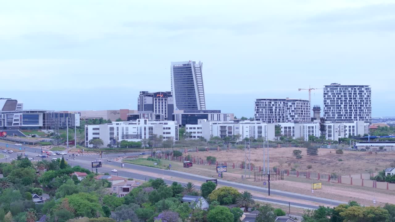 Mall of africa township in midrand, showcasing modern urban architecture, aerial view