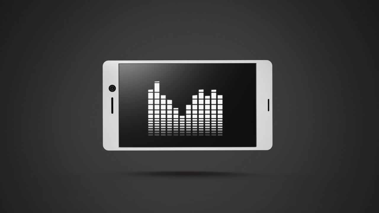 스마트폰 디스플레이에서 위아래로 움직이는 레벨 인디케이터