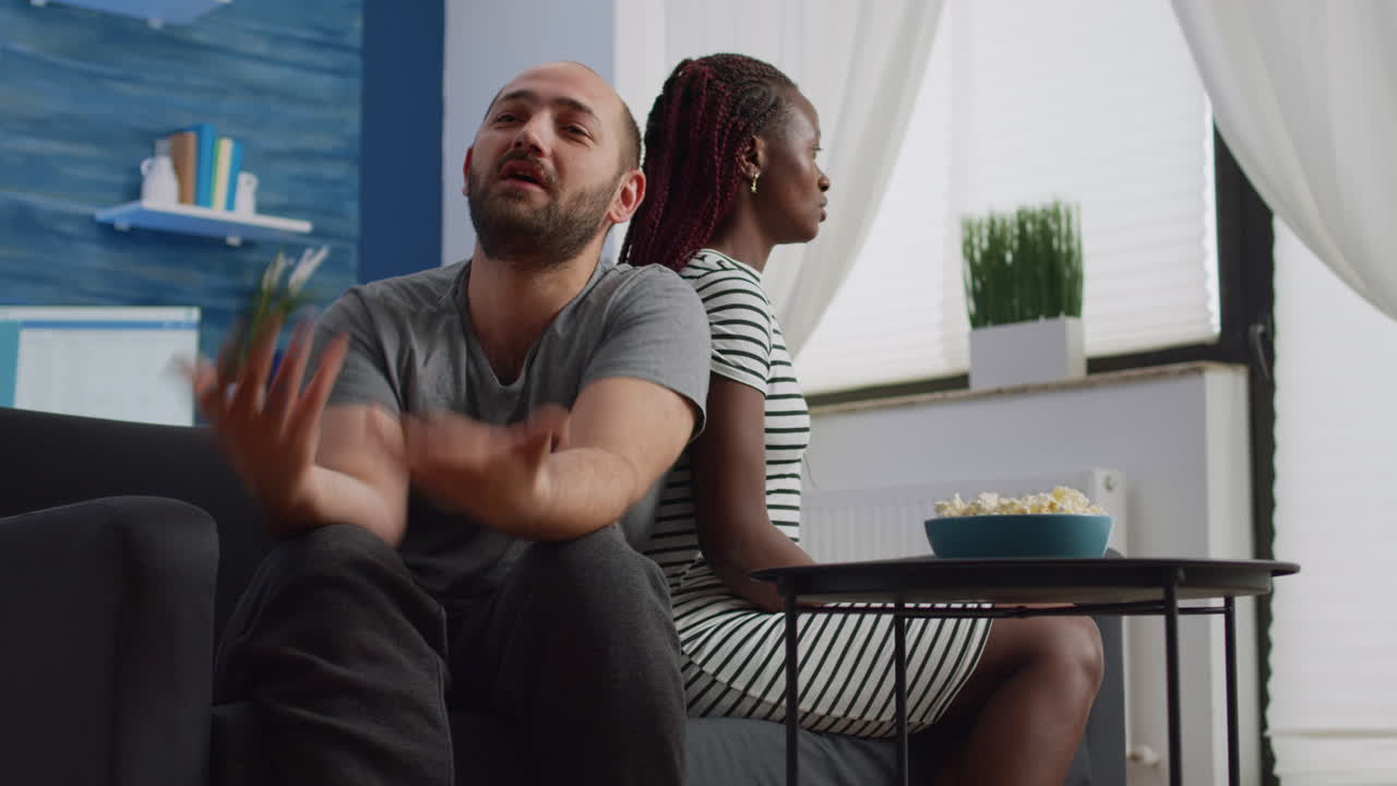 Interracial couple with dispute and marriage problems