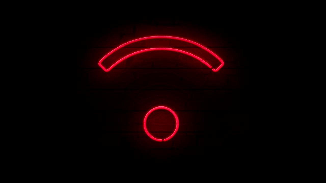 símbolo de neón wi-fi en la pared de ladrillo