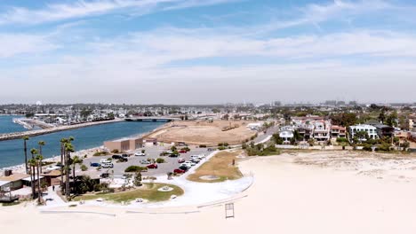 high altitude flight toward seal beach, ca