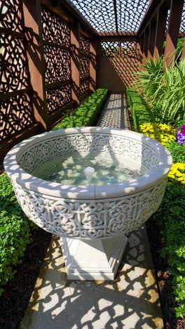 ornamental garden with water feature