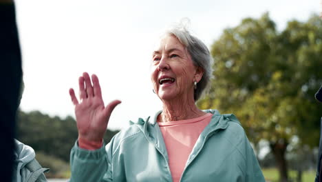 active and happy older adults celebrating together