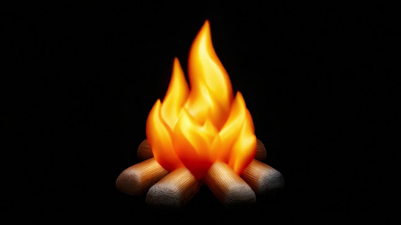 A Captivating Display of Flickering Flames: The Mesmerizing Beauty of a Campfire as It Dances With Light and Shadows Against a Dark Background, Creating a Warm Environment