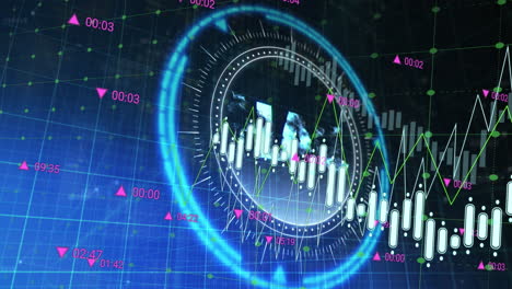 animación del procesamiento de datos financieros a través del escaneo de alcance con el símbolo uah en fondo negro