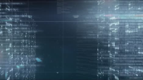 animación de codificación binaria y procesamiento de datos a través de servidores informáticos