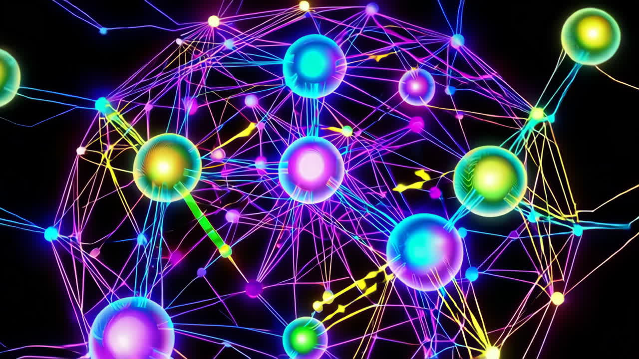 Abstract Network of Glowing Connections