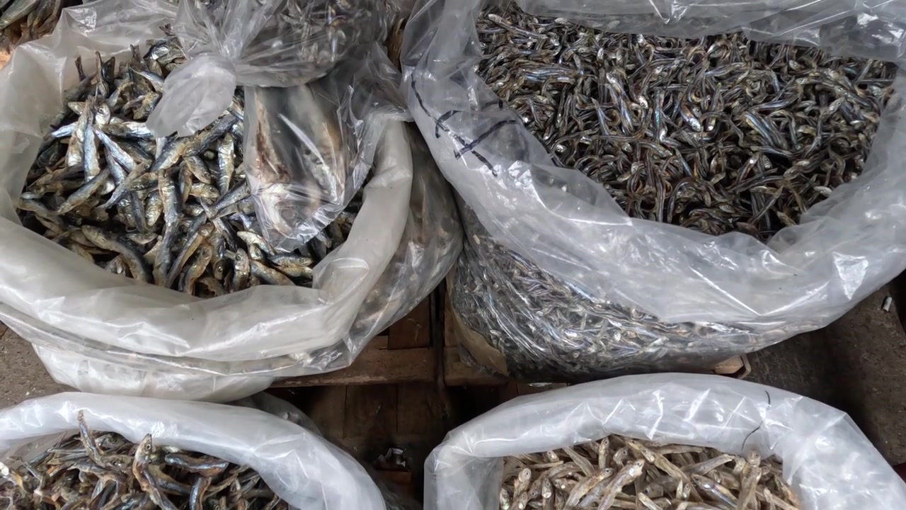 Various preserved dried fish products offered for sale in Cebu, Philippines