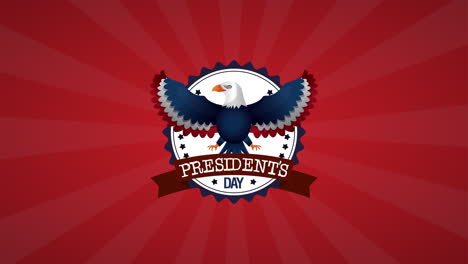 presidents day lettering with eagle