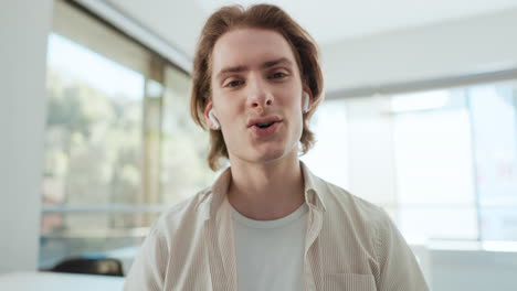 young man in a video call