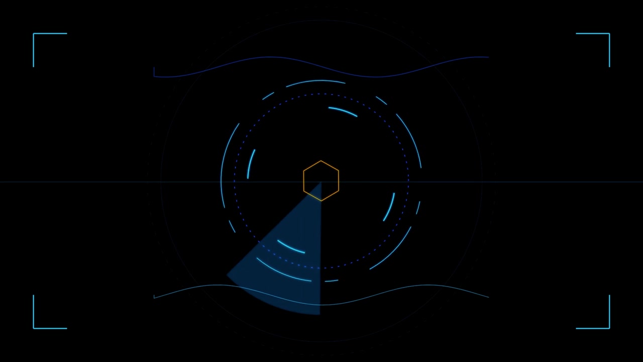 Digital Radar Scanner Interface with Rotating Blue Beam