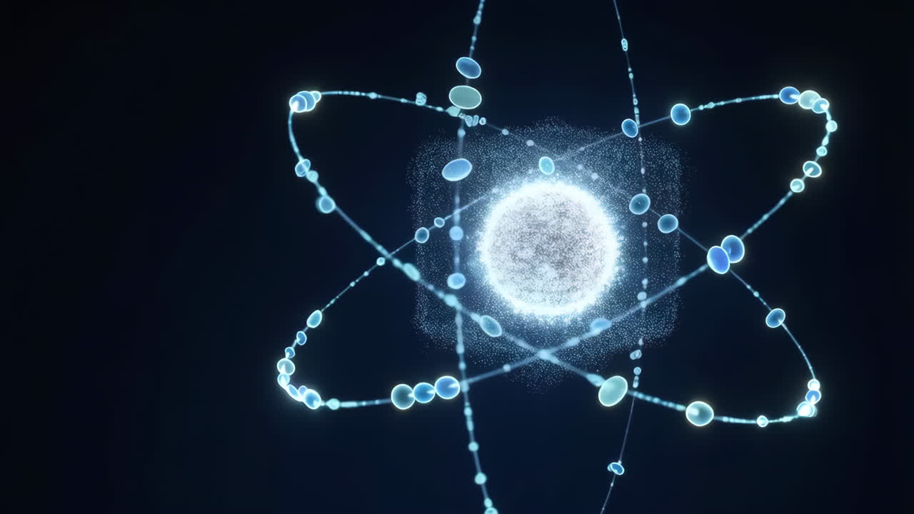 Abstract glowing atomic structures