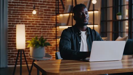 man working from home