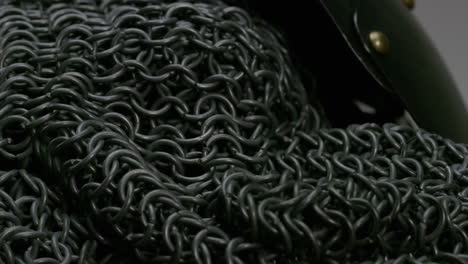 chainmail close up in studio